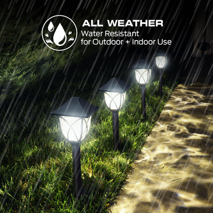 Smart Outdoor Sound Reactive Pathway LED Lights, 4 Individually Controlled Dimmable LEDs, IP44 Water & Weather Resistant