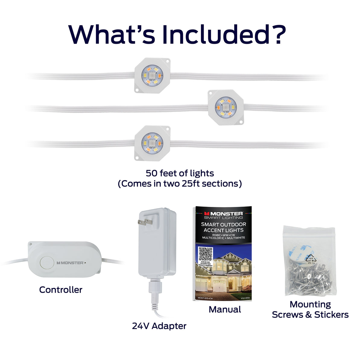 Smart Permanent Outdoor Lights, LED Eaves Lights, IP66 Weather & Water ...