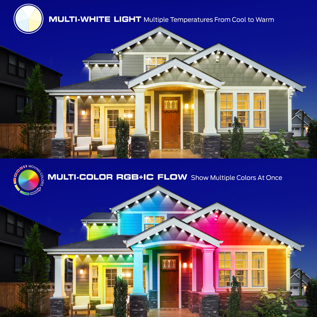 Smart Permanent Outdoor Lights, LED Eaves Lights, IP66 Weather & Water ...