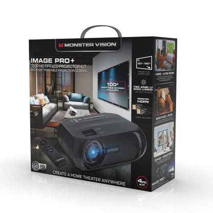 Image Pro 720P HD TFT LCD Projector with 100 Inch Portable Screen