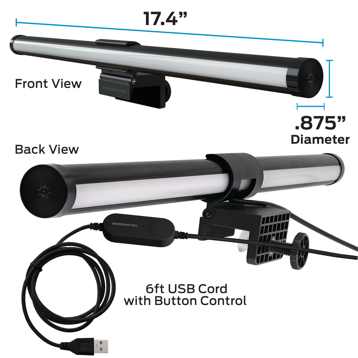 LED Duo Monitor Light Bars: Smart Color, Razer Chroma, App Control ...
