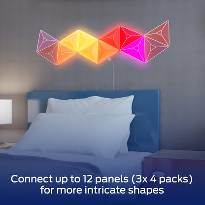 3D Prism 4-Pack Interlocking RGBIC LED Wall Lights, Music Sync, Voice & App Control