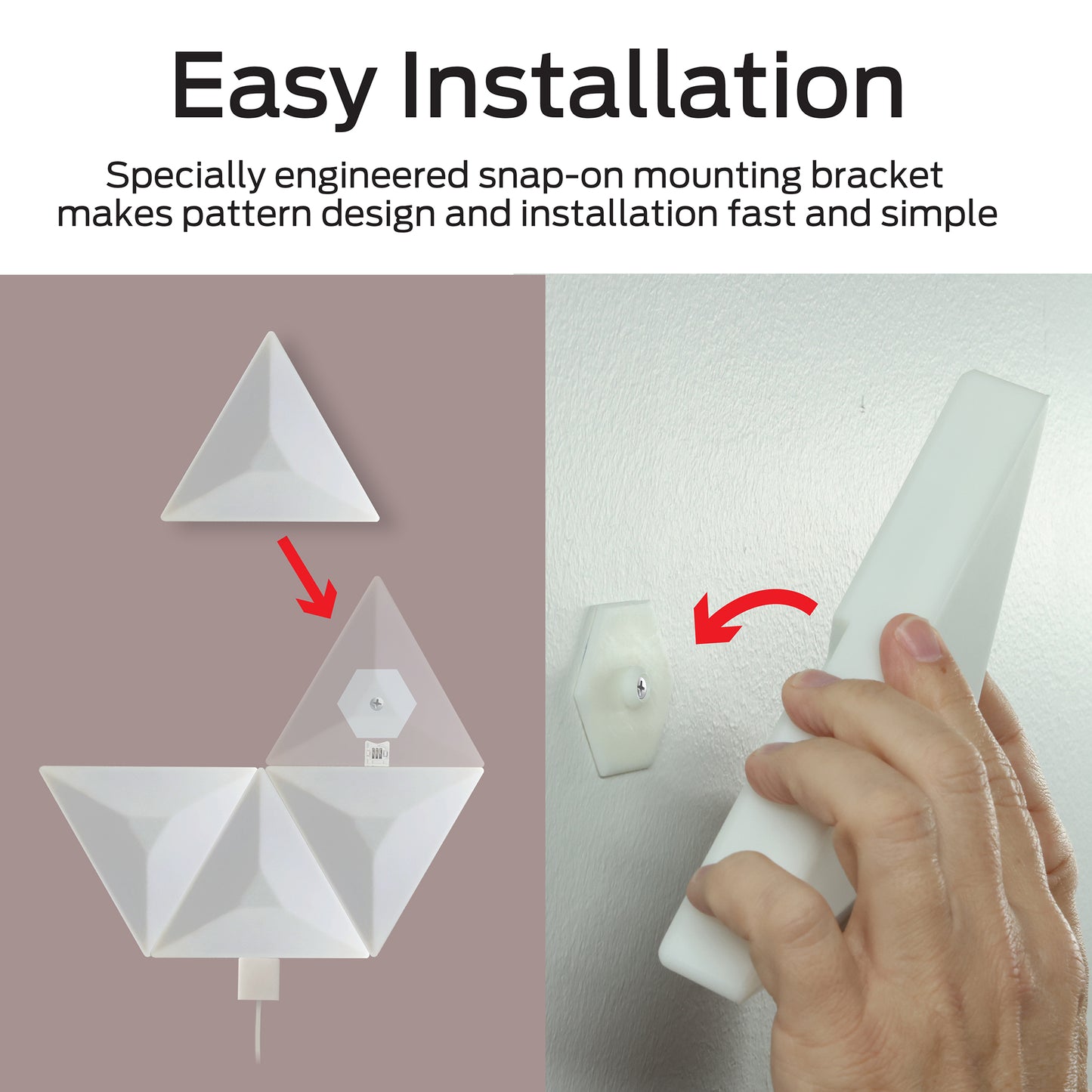 3D Prism 4-Pack Interlocking RGBIC LED Wall Lights, Music Sync, Voice & App Control