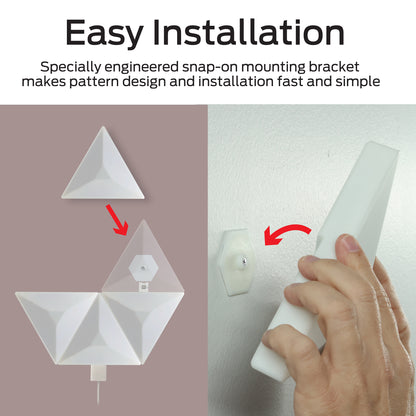 3D Prism 4-Pack Interlocking RGBIC LED Wall Lights, Music Sync, Voice & App Control