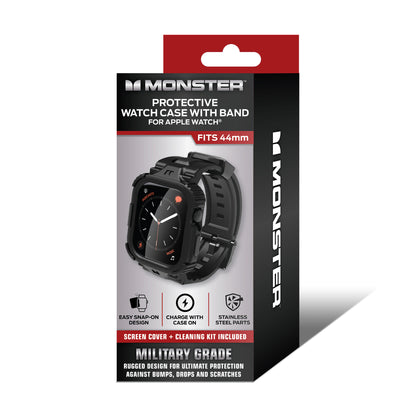 Rugged 44mm Watch Band with Screen Protector and Case - Military-Grade Protection
