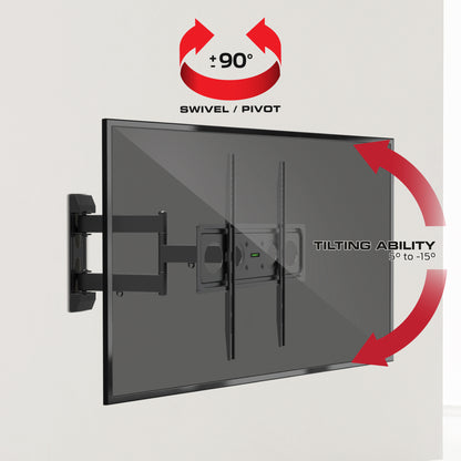 Monster Full Motion TV Mount for 32”-80” TVs up to 88 Lbs., Flat Panel Swivel & Tilt Television Mount