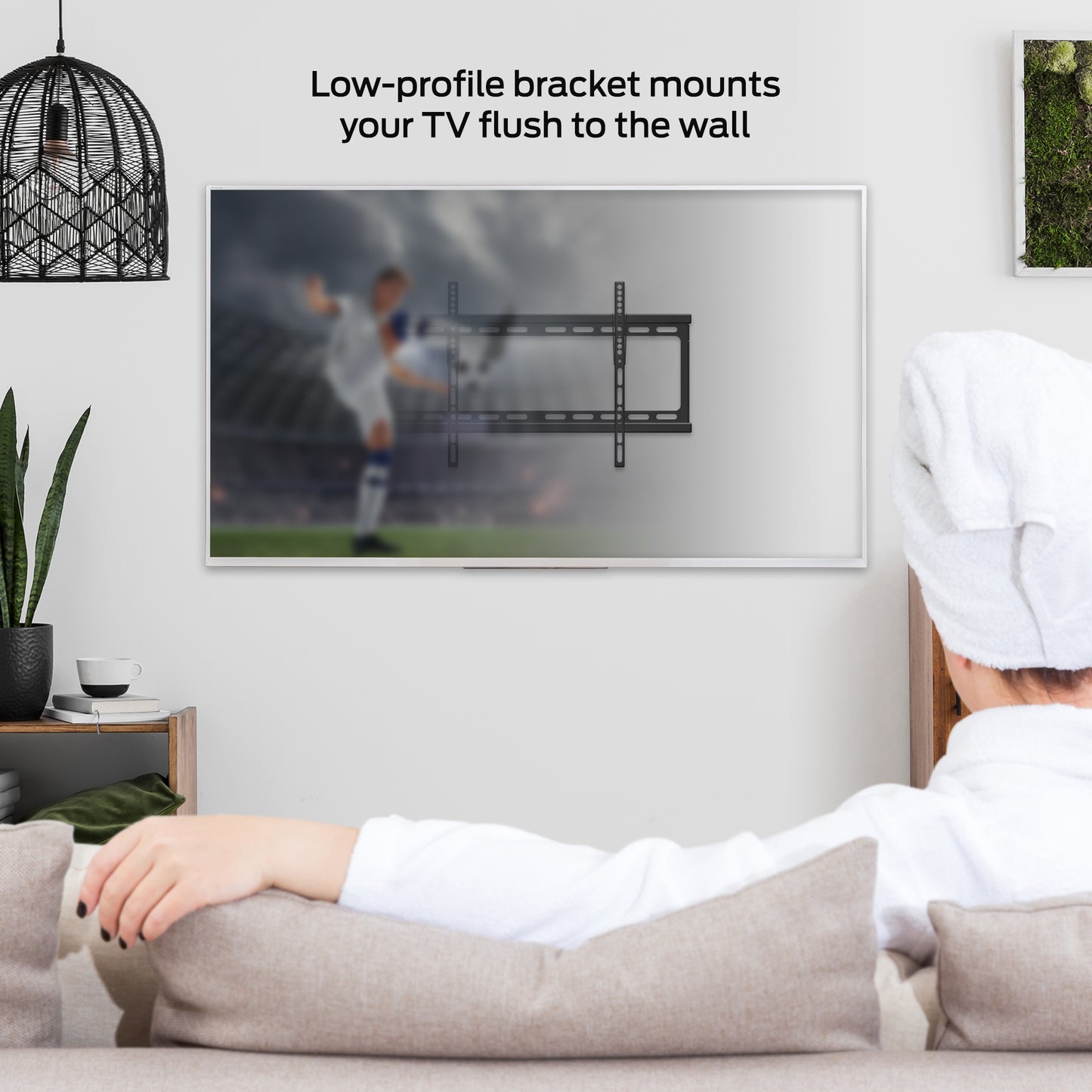 Monster Black Standard Tilt TV Wall Mount for 32" to 80" TVs - 88lb Capacity - Low-Profile 0° to 8° Tilt Adjustment - Includes Magnetic Level - Universal VESA 600x400 Compatible