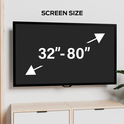 Monster Black Standard Tilt TV Wall Mount for 32" to 80" TVs - 88lb Capacity - Low-Profile 0° to 8° Tilt Adjustment - Includes Magnetic Level - Universal VESA 600x400 Compatible