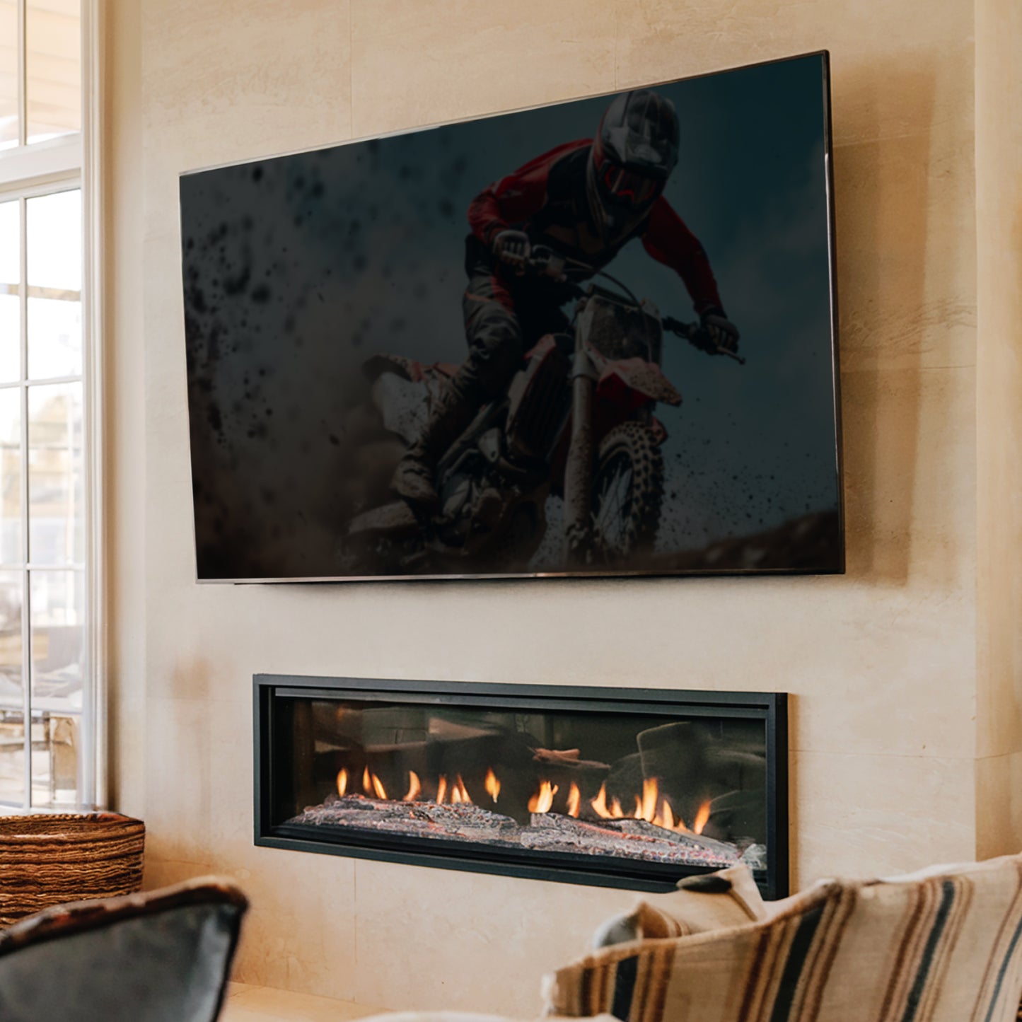 Monster Black Full Motion TV Wall Mount for 13"-42" Flat Screens | Swivel, Tilt, Articulating | Max 55 lbs | VESA 200x200