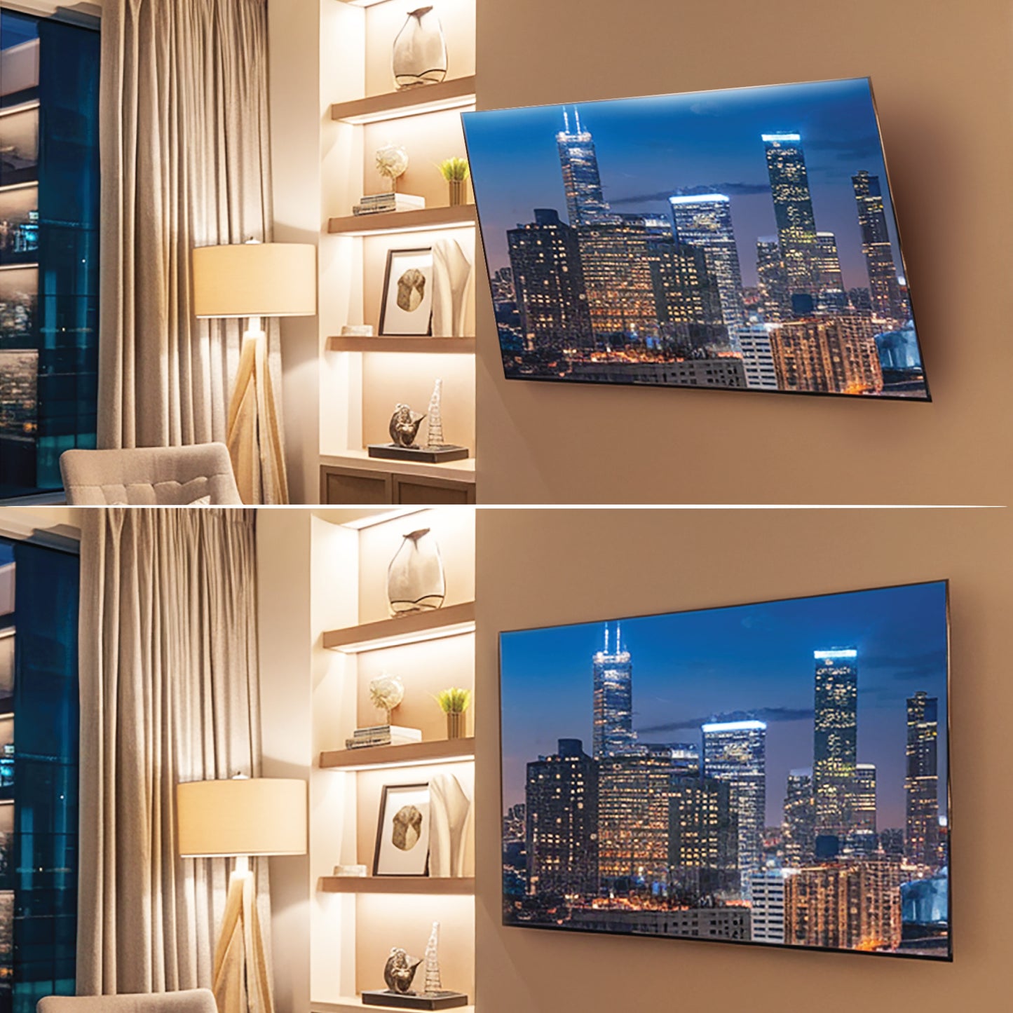 Black Large Tilt TV Wall Mount - Fits 42" to 90" TVs, 135 lbs Capacity, VESA 880x600, Integrated Magnetic Level