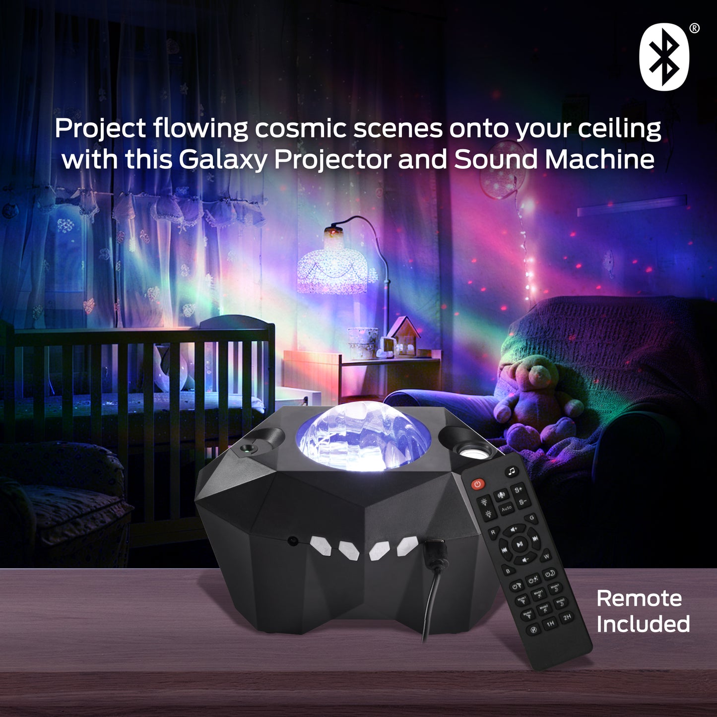 Monster Black Galaxy Light Projector & Bluetooth Sound Machine (10 Sounds)