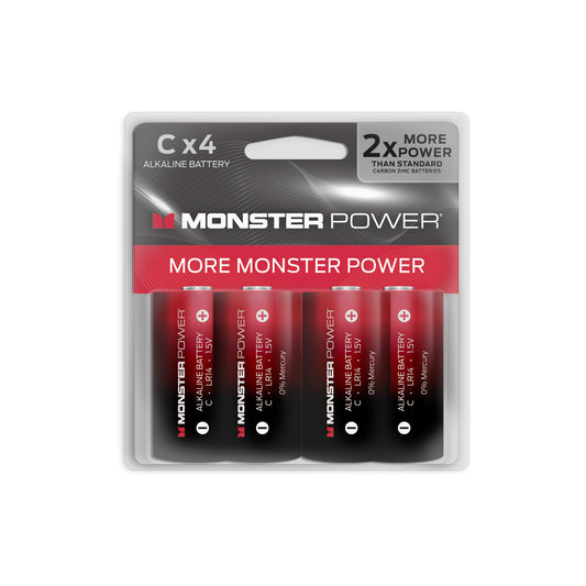 4 Pack C Alkaline Batteries