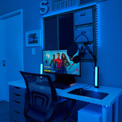 2 Pack Smart Wi-Fi Light Bars, Multi-Color RGB+IC Razor Chroma TV & Gaming, Dimmable, Sound Reactive, App & Voice Control