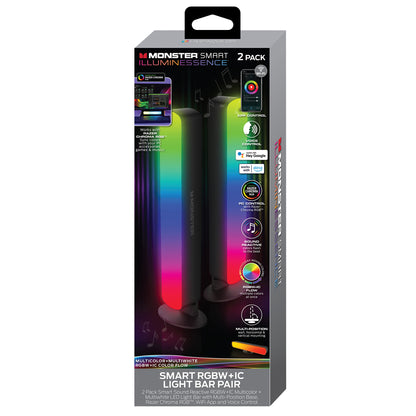 2 Pack Smart Wi-Fi Light Bars, Multi-Color RGB+IC Razor Chroma TV & Gaming, Dimmable, Sound Reactive, App & Voice Control