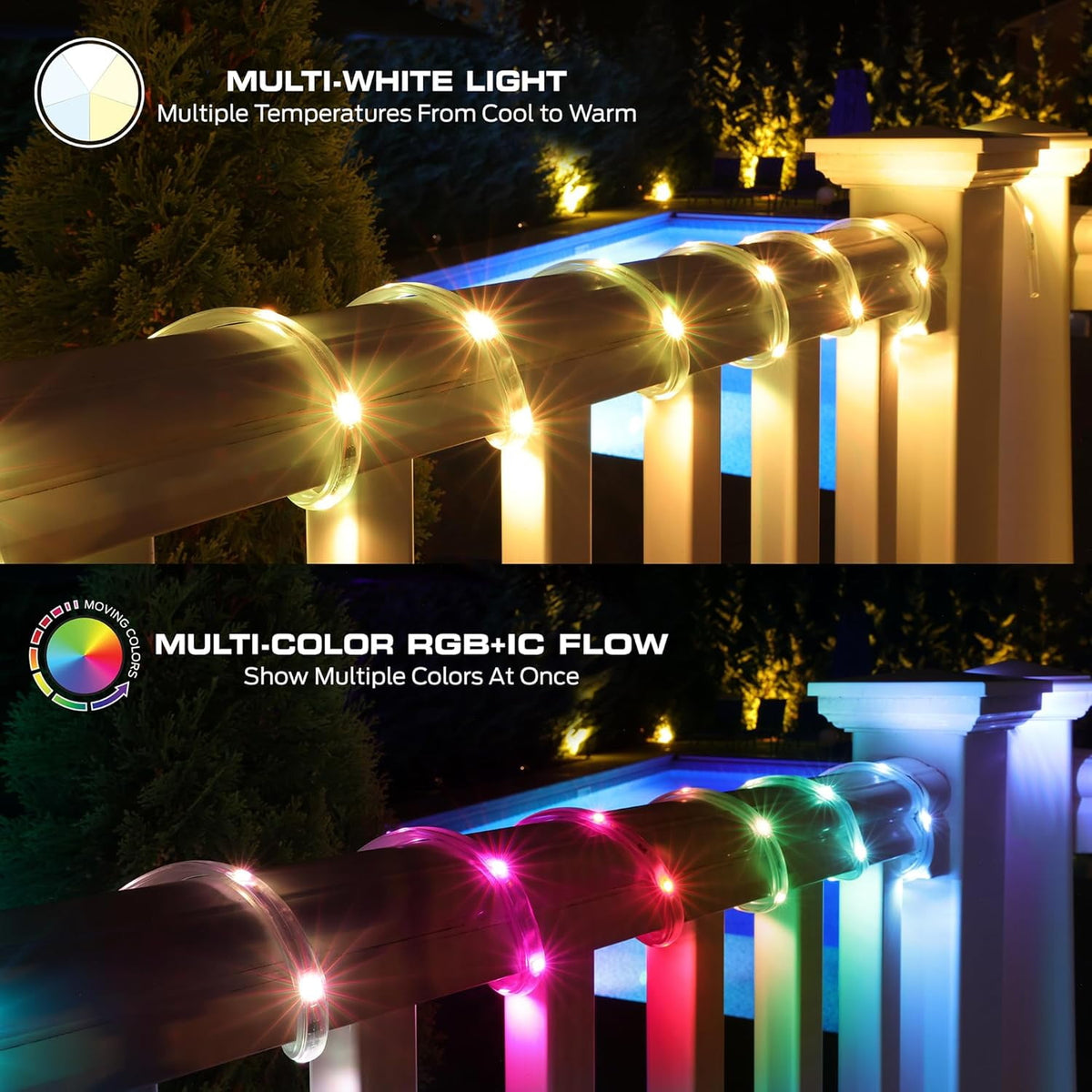 Smart Outdoor Multicolor and Multi-White LED Light Strip
