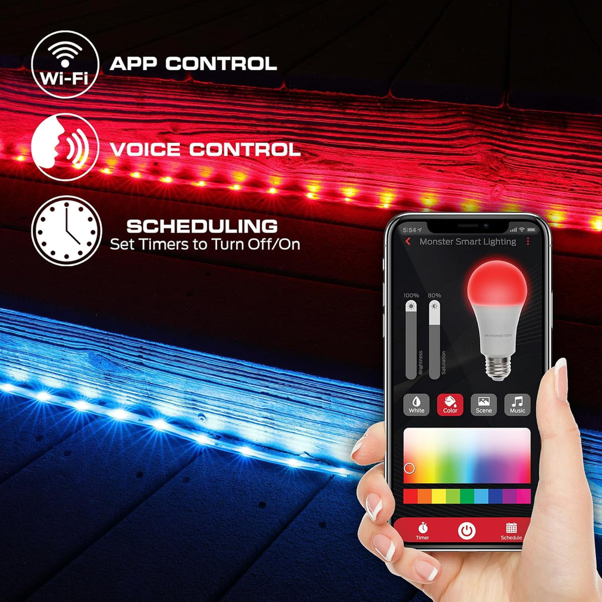 Smart Outdoor Multicolor and Multi-White LED Light Strip