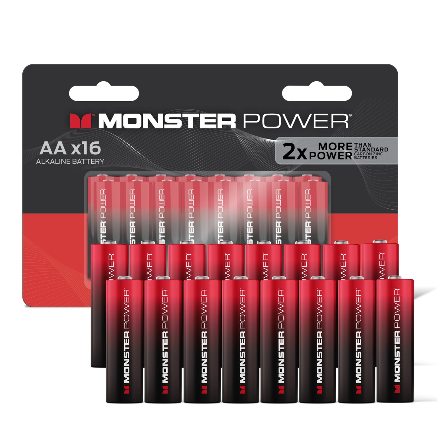 AA Batteries 16 PACK MONSTER