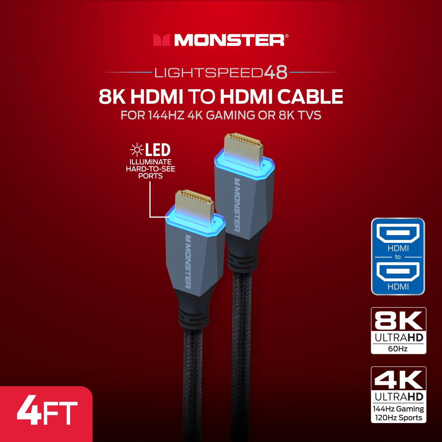 Monster 8K HDMI Cable 4ft