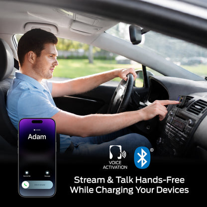 Monster Bluetooth FM Transmitter for Car, 48W Dual USB Fast Charger, PD 30W USB-C & QC 3.0 USB-A, Hands-Free Calling