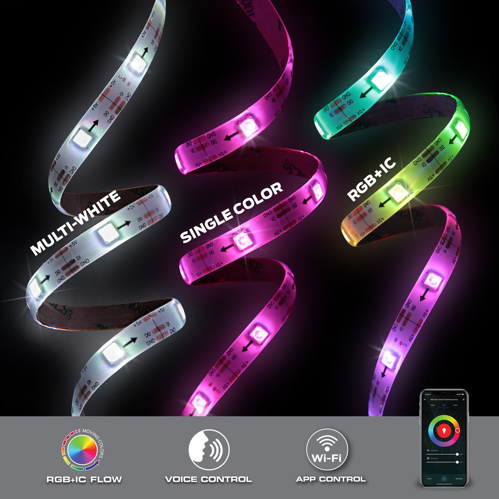 Smart Color Flow Indoor LED Light Strip, Multiple Colors at Once ...