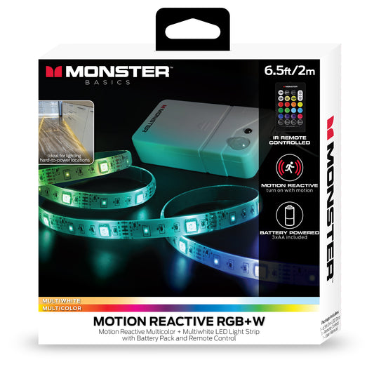 Motion Activated 6.5ft Multi-Color LED Light Strip, Multi-White Remote Control