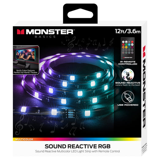 Sound Reactive Multicolor Indoor LED Light Strip, Remote Controlled