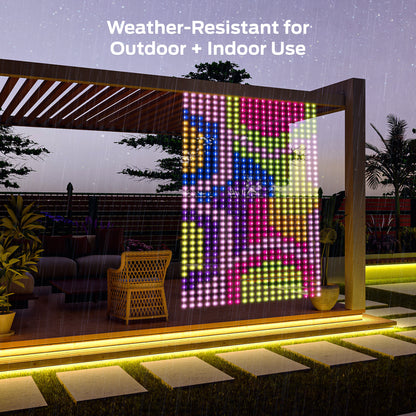 Monster Smart Outdoor Curtain Light Display 4.9ft x 6.5ft Multiwhite Multicolor