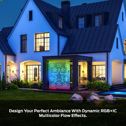 Monster Smart Outdoor Curtain Light Display 4.9ft x 6.5ft Multiwhite Multicolor