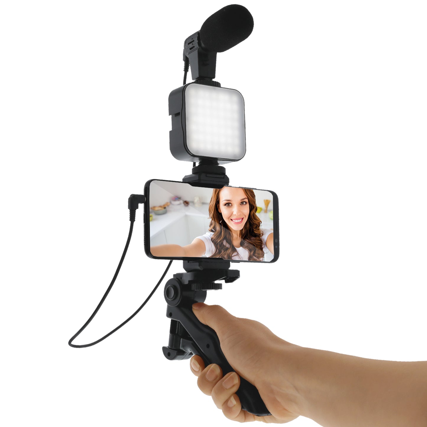 Smartphone LED Video Recording Mount, for Vlogging/Live Streams/Social Media