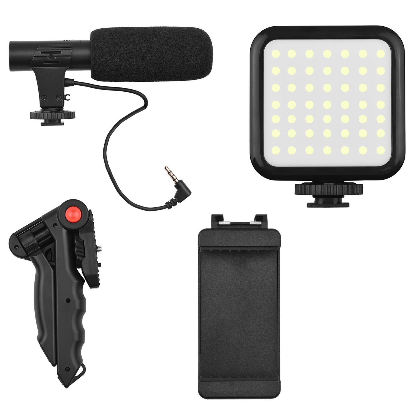 Smartphone LED Video Recording Mount, for Vlogging/Live Streams/Social Media