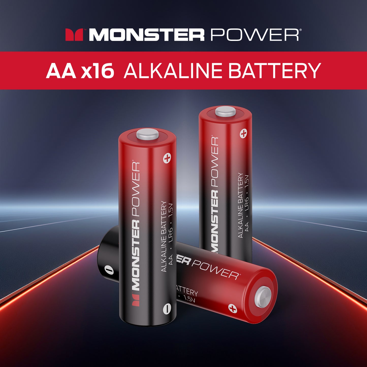 Monster AA Alkaline Batteries (20-Pack) | 2X Power Boost for High-Drain Devices