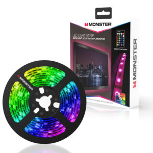 Color-Changing LED Light Strip, Background Lighting, Device, Multi-Color Light Strip, Customizable Lighting, Light Strips, 5-Volt USB Port, 6.5 ft Light Strip,