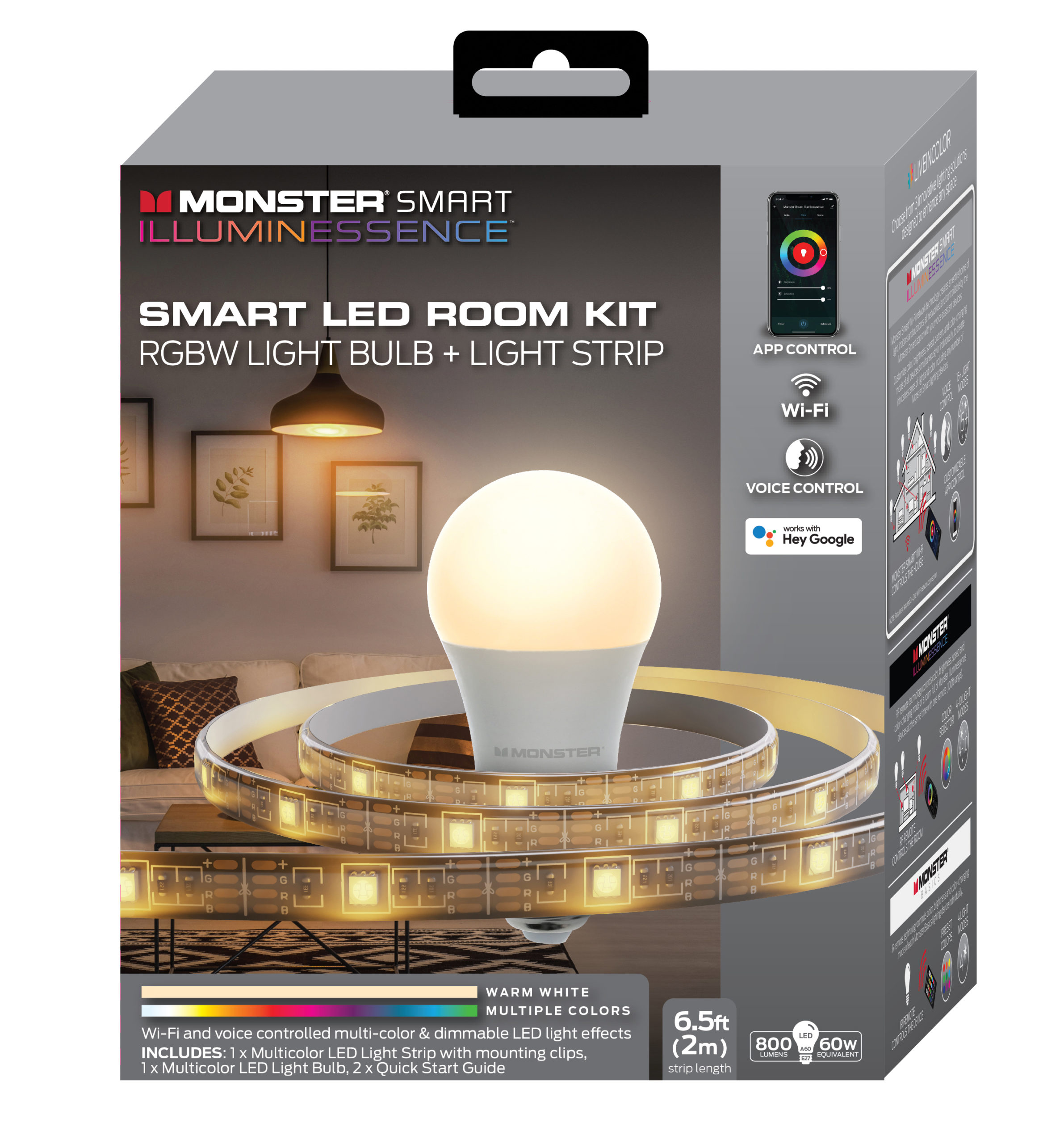 LED Room Kit with Smart Light Bulb and Smart LED Strip - Monster Illuminessence