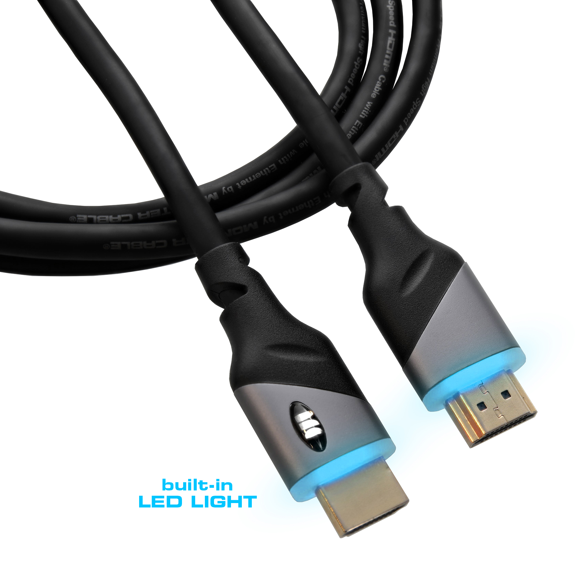 Built-in Blue LED Light 6 ft High Speed 4K HDR HDMI Cable, Great Gaming, Video, and - Monster Illuminessence