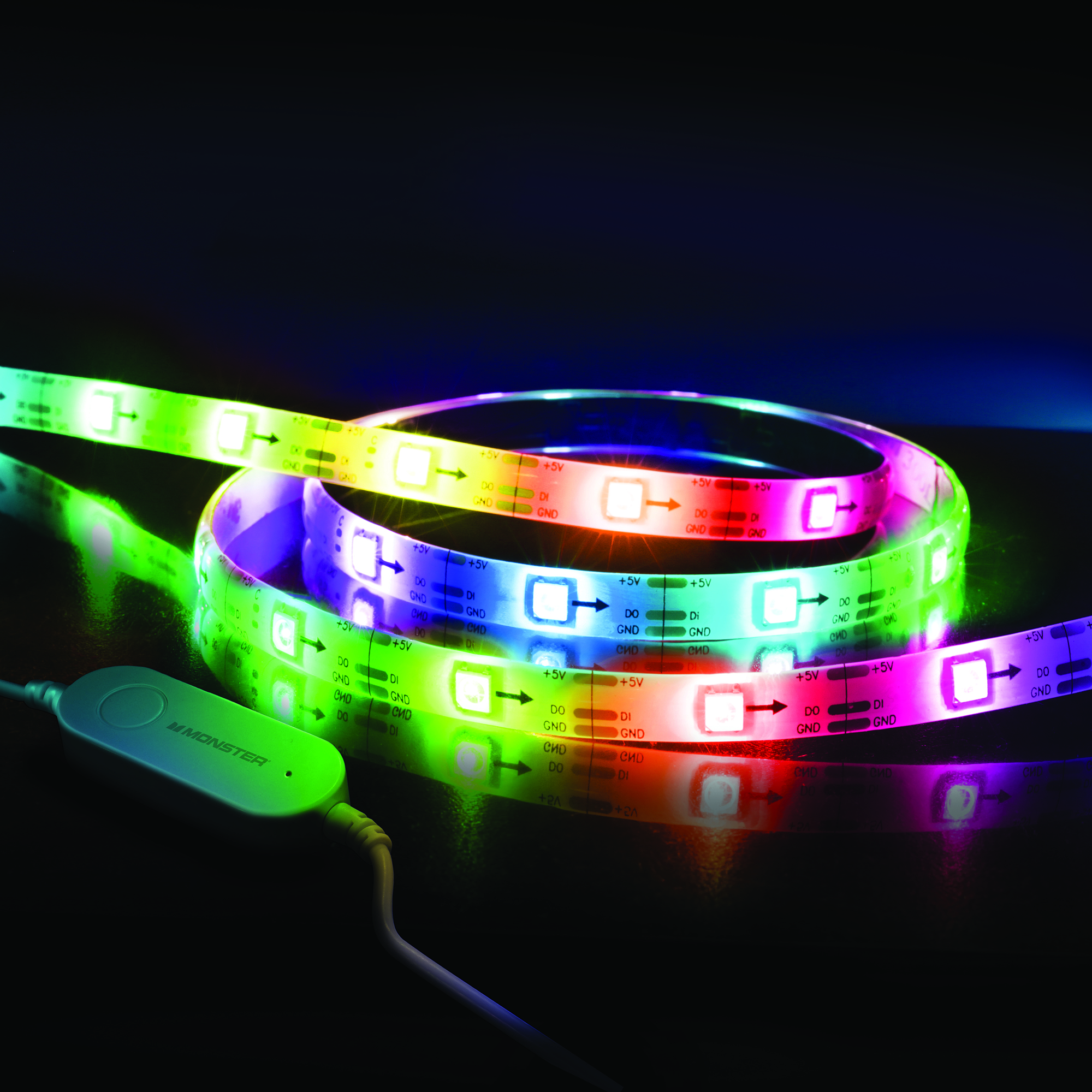 Smart Wi-Fi 6.5ft Multi-Color LED Flow Strip - Monster Illuminessence